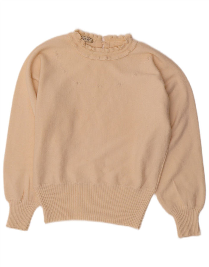 Dama Dame Boat Neck Jumper Sweater IT 46 Large Off White Angora