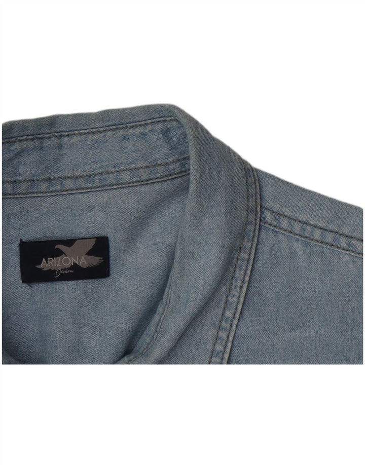 ARIZONA Kortærmet denimskjorte til mænd, stor blå