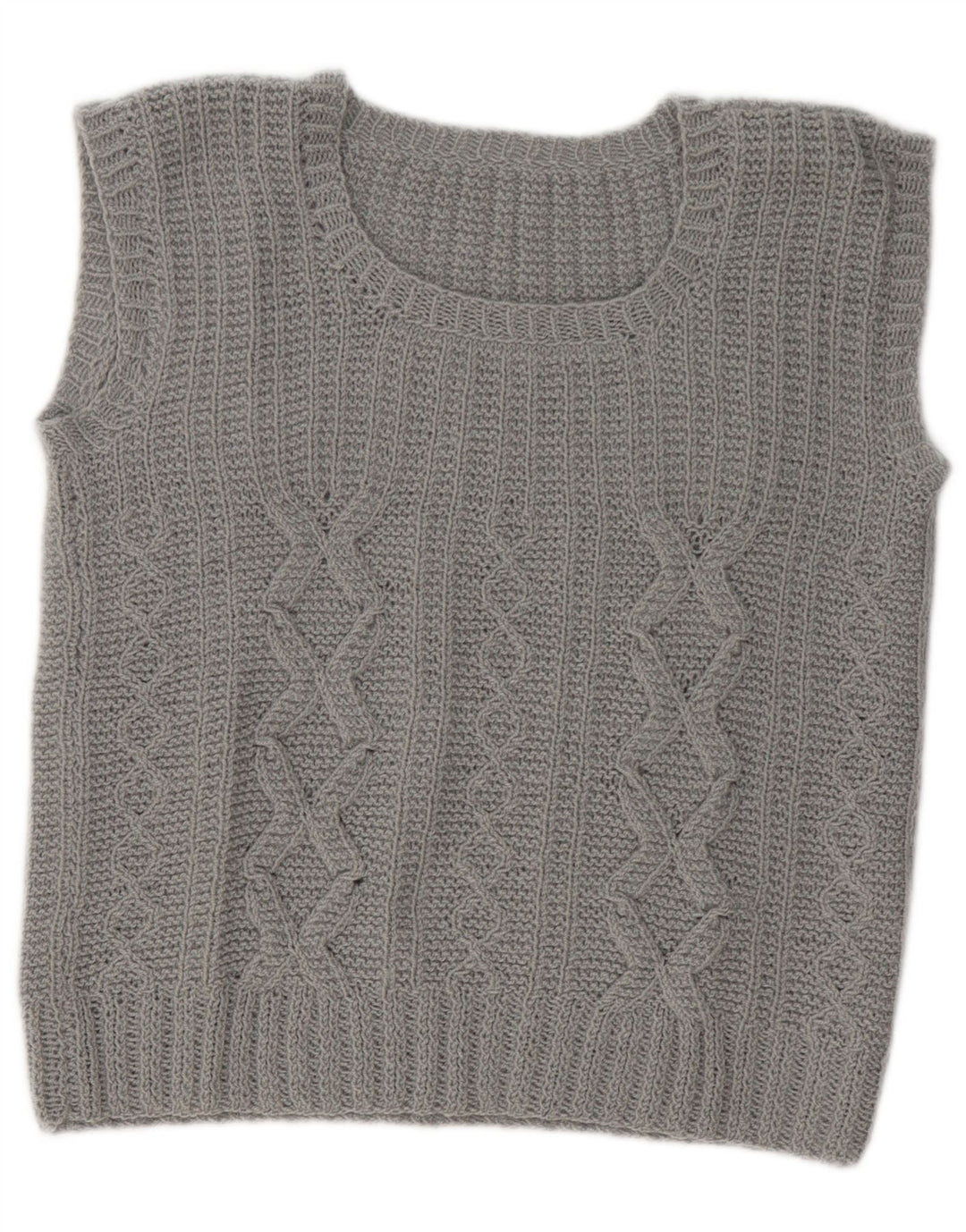Vintage Dame Vest Tank Top UK 14 Medium Grey