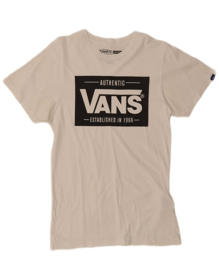 Vans Herre Custom Fit grafisk T-shirt top lille hvid bomuld