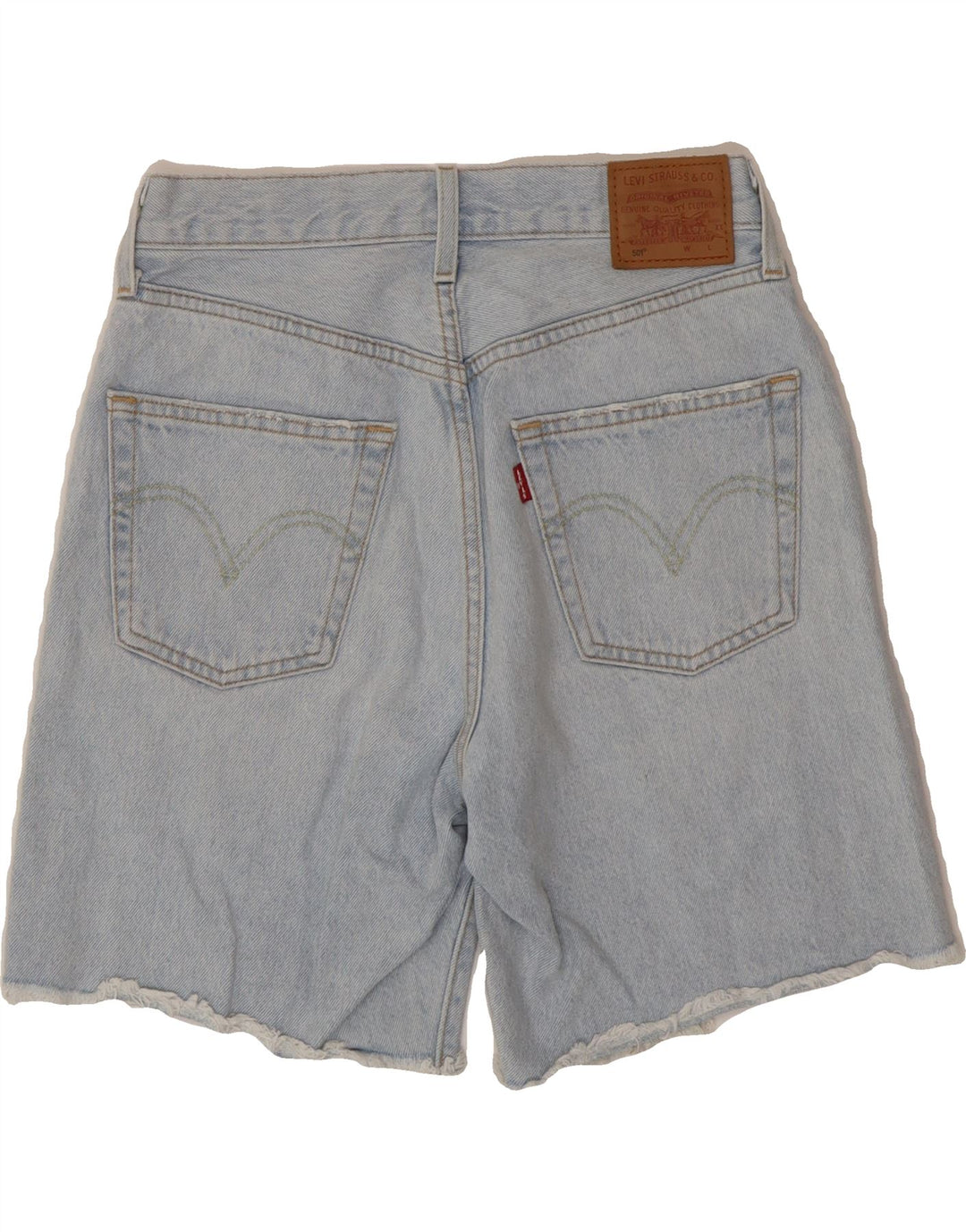 LEVI'S Womens 501 Distressed Denim Shorts W26 Small Blue Cotton Vintage Levi's and Second-Hand Levi's from Messina Hembry 