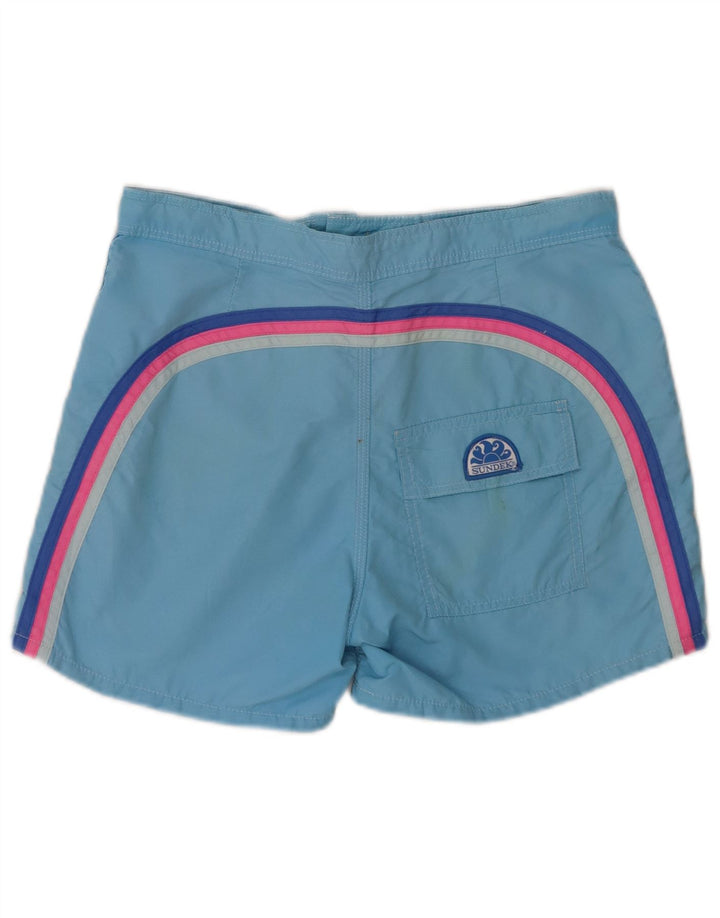 Sundek Herre badeshorts Medium blå stribet nylon