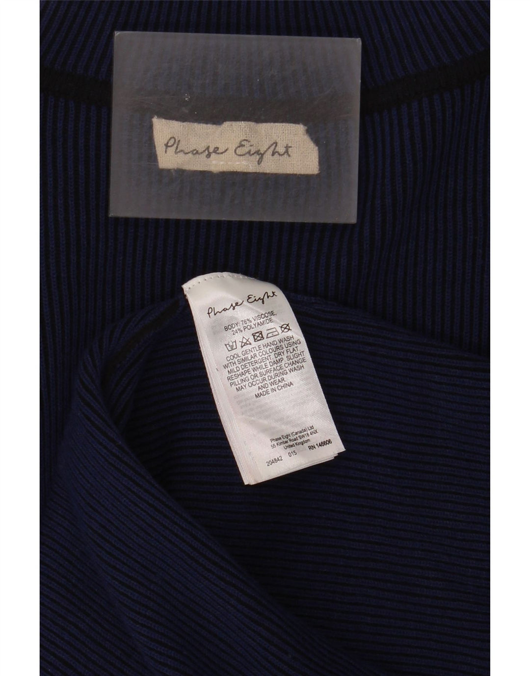 Phase Eight Dame Langærmet Shift Dress UK 12 Medium Navy Blue Viscose