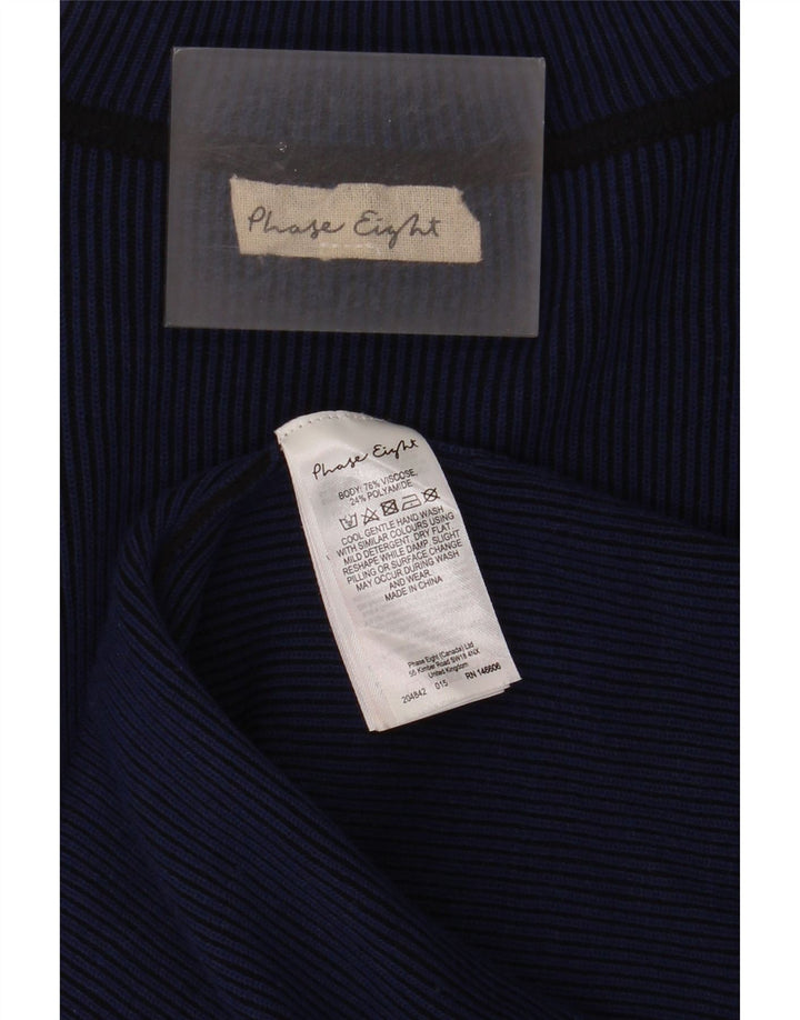 Phase Eight Dame Langærmet Shift Dress UK 12 Medium Navy Blue Viscose