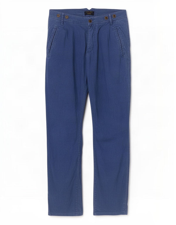 Zara Herre Lige Chinobukser EU 40 Medium W31 L30 Blå Bomuld