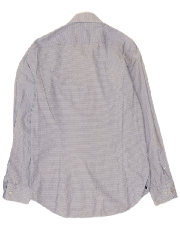 Tommy Hilfiger Herre Slim Fit Skjorte Størrelse 40 15 1/2 Medium Blå Bomuld