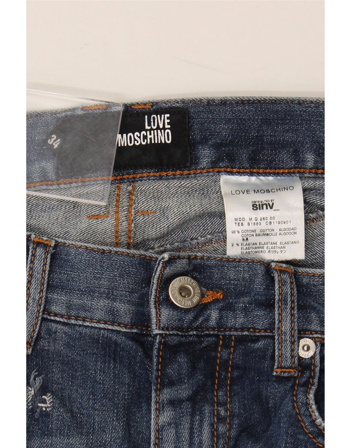 MOSCHINO Straight Jeans til mænd W34 L34 Blå Bomuld