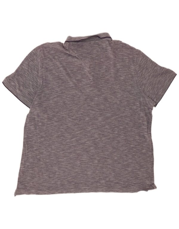 MASSIMO DUTTI Herre Casual Fit Polo Shirt 2XL Navy Blue Flecked