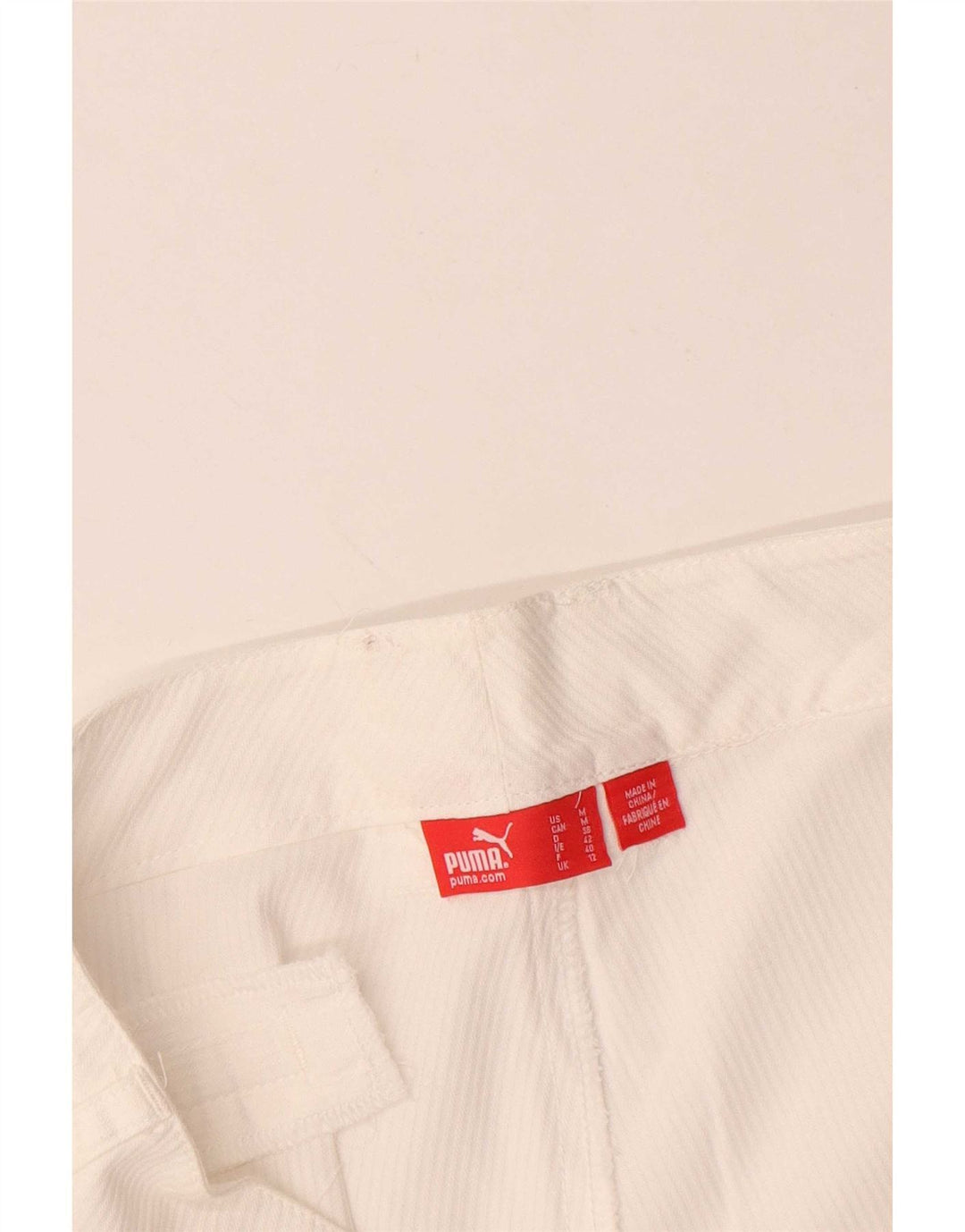 Puma Casual Shorts til kvinder UK 12 Medium W34 White Pinstripe