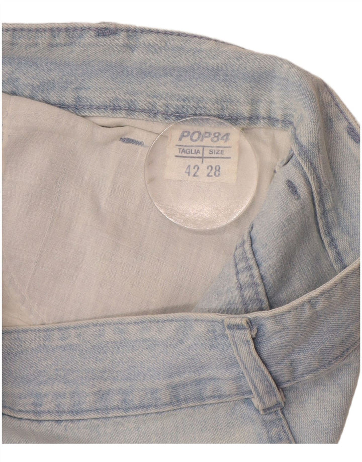 POP 84 Kvinder Højtaljede tilspidsede Jeans IT 42 Medium W28 L28 Blå Bomuld