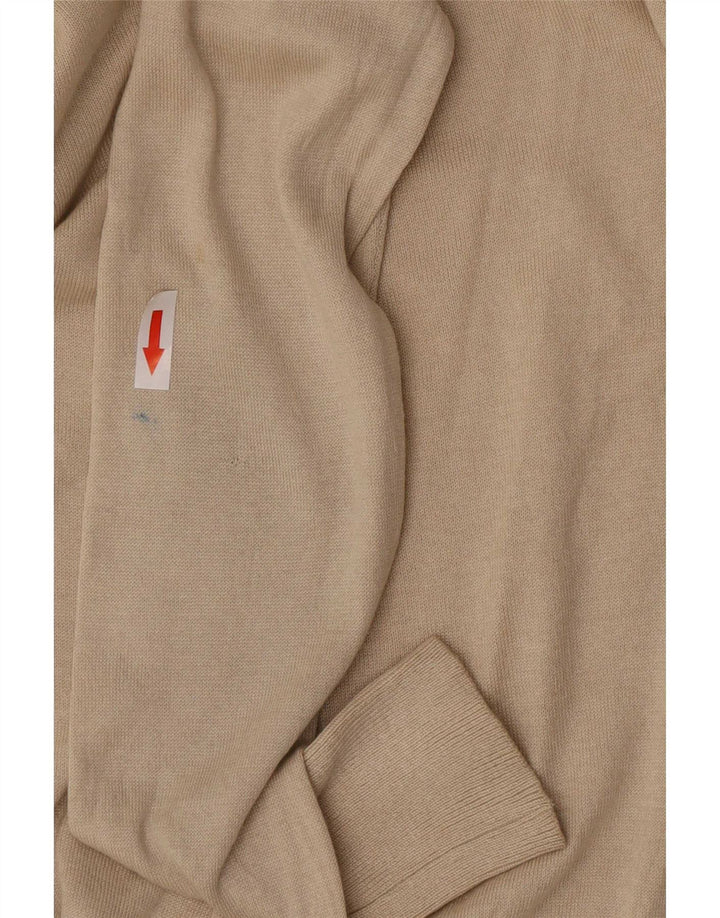 Massimo Dutti Dame Roll Neck Jumper Sweater UK 10 Small Beige Silke
