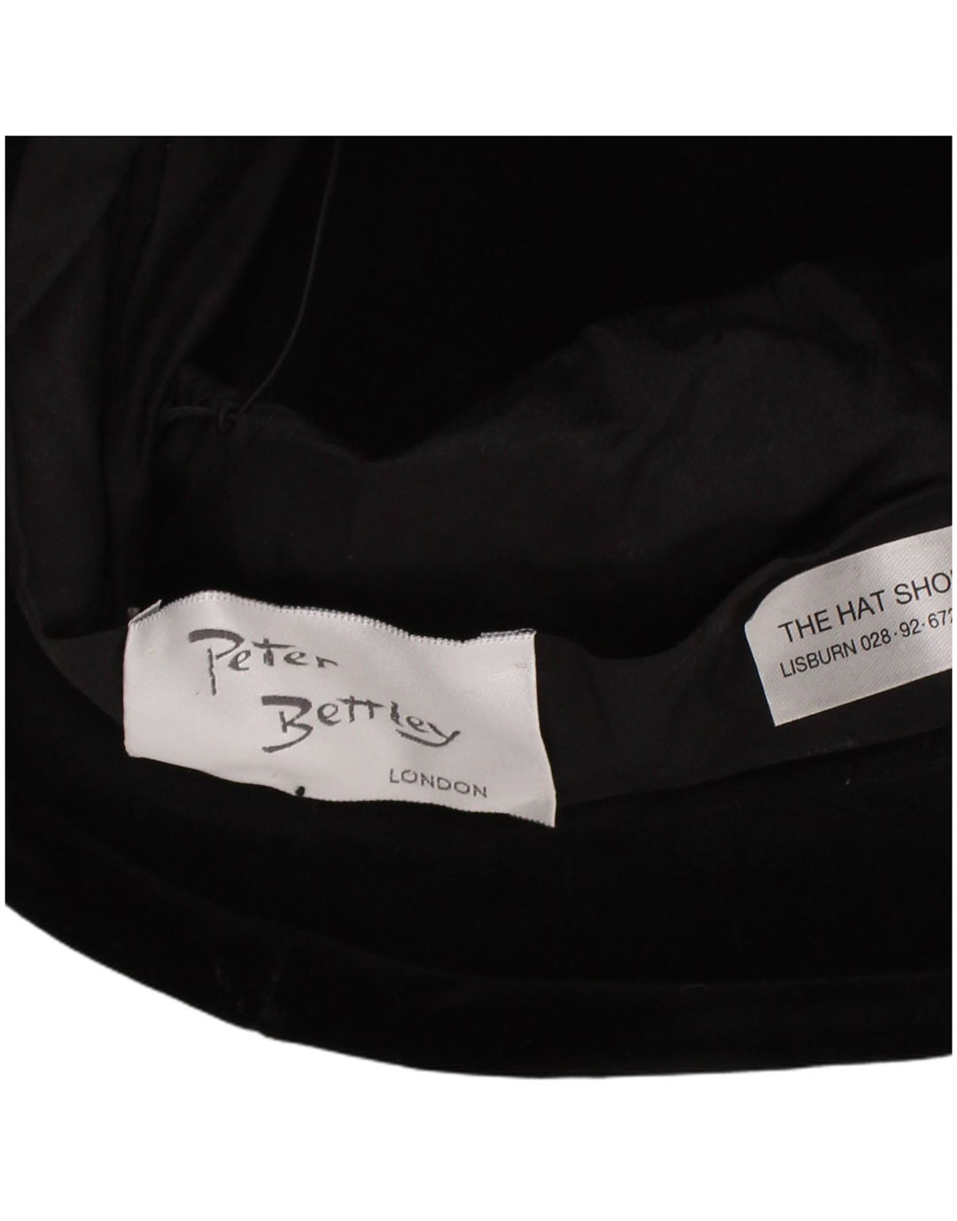 PETER BETTLEY Womens Cloche Hat One Size Black Retro
