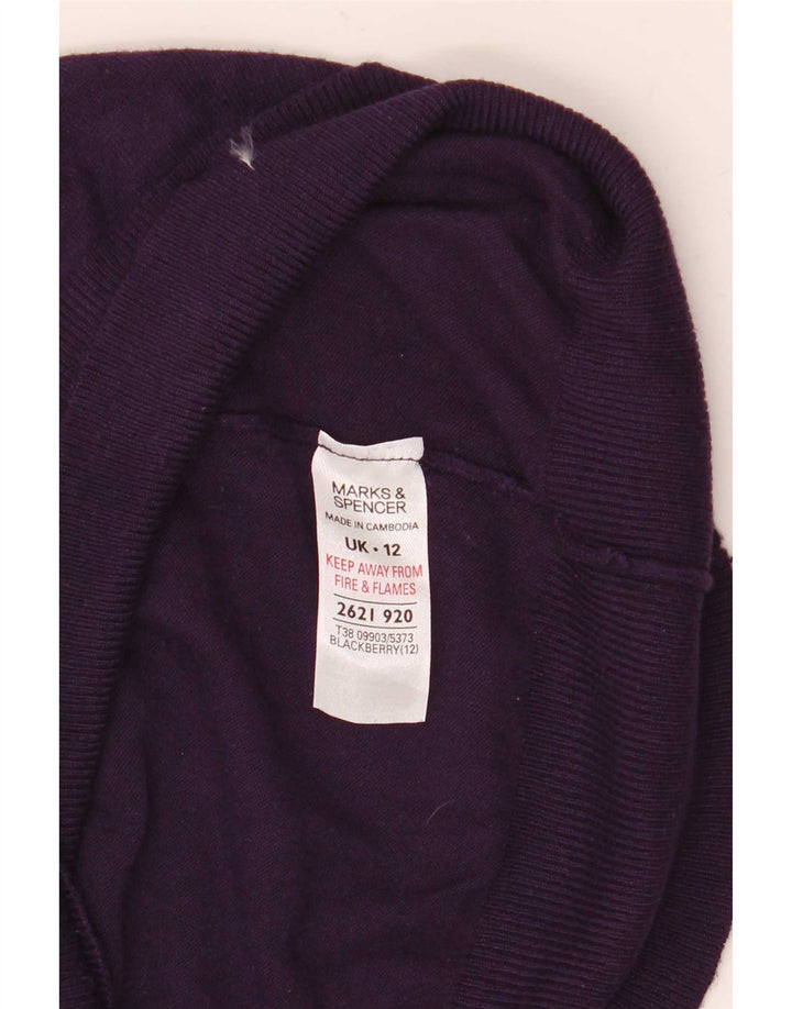 Marks & Spencer Dame Rullehals Sweater UK 12 Medium Lilla Viscose