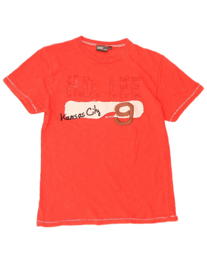 LEE Herre grafisk T-shirt Top Medium Rød
