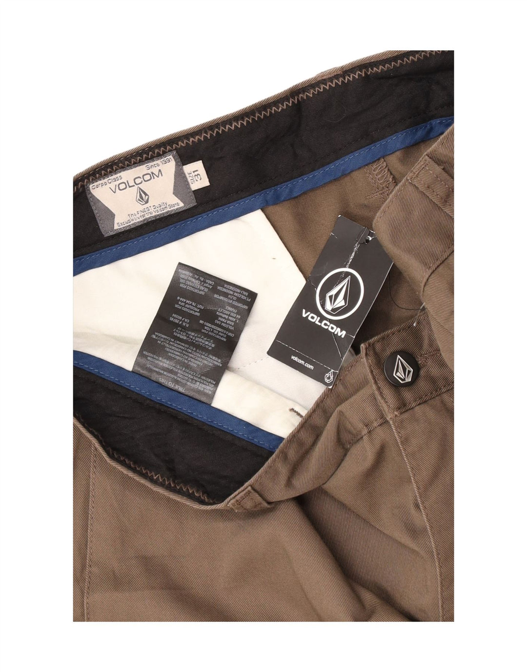 Volcom Herre Chino Shorts W31 Medium Brun Bomuld