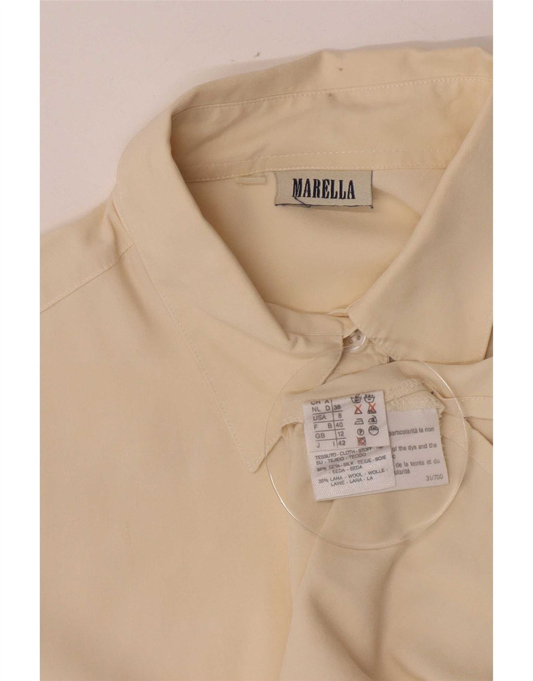 Marella Dameskjorte UK 12 Medium Beige Silke