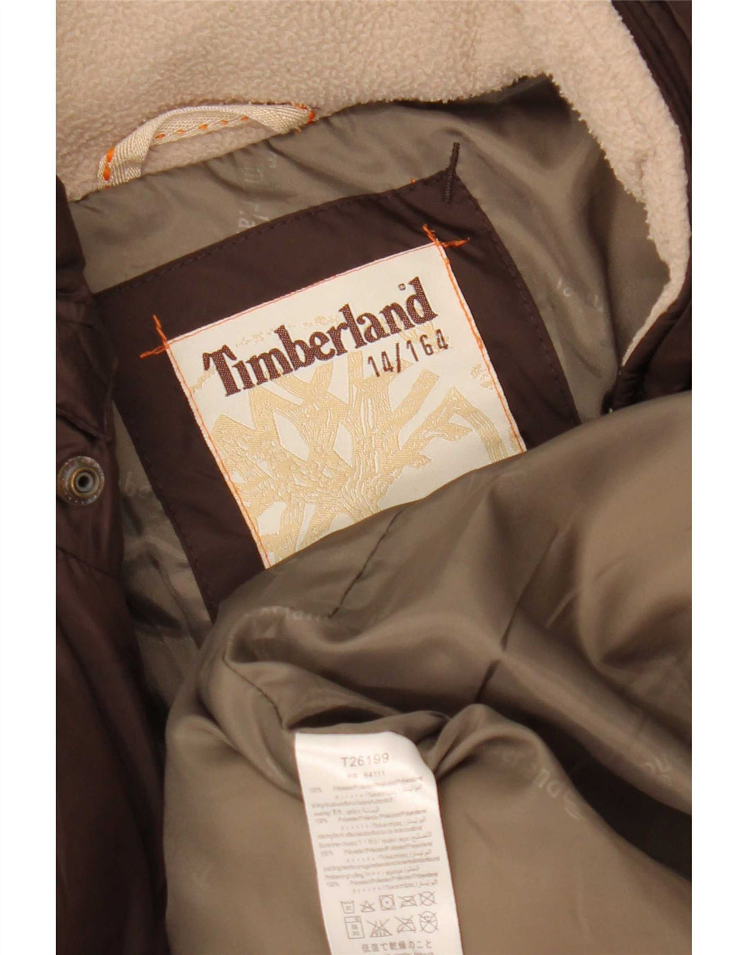Timberland drenge polstret jakke 13-14 år brun polyester