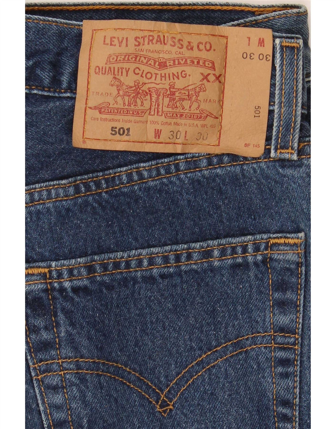 Levi's Herre 501 Straight Jeans W30 L30 Marineblå