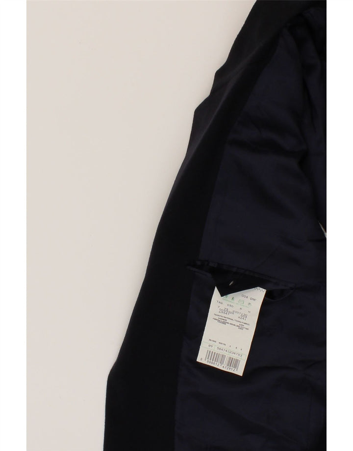 FERRE Mens 2 Button Blazer Jacket IT 50 Large Navy Blue Cashmere Vintage Ferre and Second-Hand Ferre from Messina Hembry 