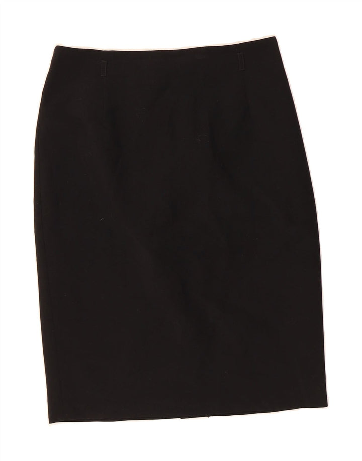 MARKS & SPENCER Womens Pencil Skirt UK 12 Medium  Black Polyester Vintage Marks & Spencer and Second-Hand Marks & Spencer from Messina Hembry 