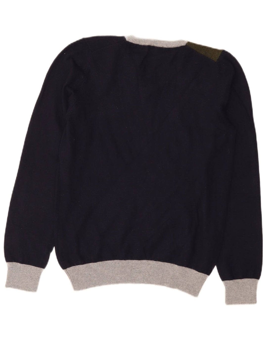 Iceberg Dame V-hals sweater UK 12 Medium Navy Blue Colourblock