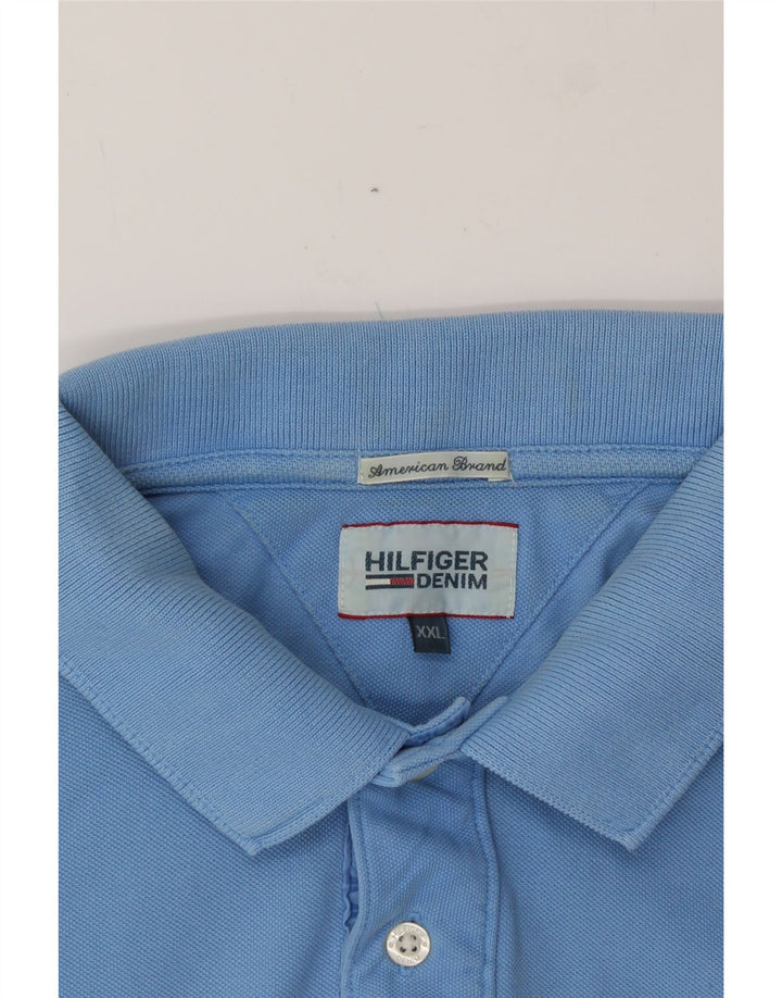 TOMMY HILFIGER Mens Polo Shirt 2XL Blue Cotton Vintage Tommy Hilfiger and Second-Hand Tommy Hilfiger from Messina Hembry 