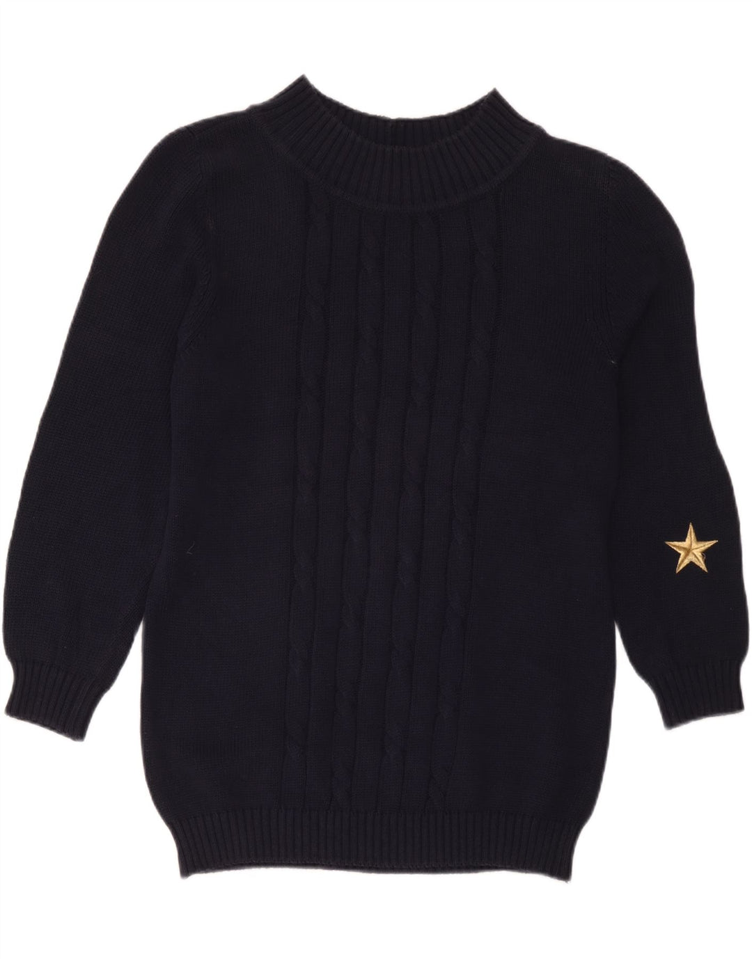 Iceberg Dame Turtle Neck Jumper Sweater IT 42 Medium Navy Blue Bomuld