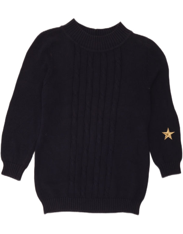 Iceberg Dame Turtle Neck Jumper Sweater IT 42 Medium Navy Blue Bomuld
