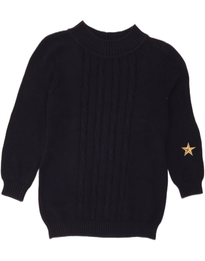 Iceberg Dame Turtle Neck Jumper Sweater IT 42 Medium Navy Blue Bomuld