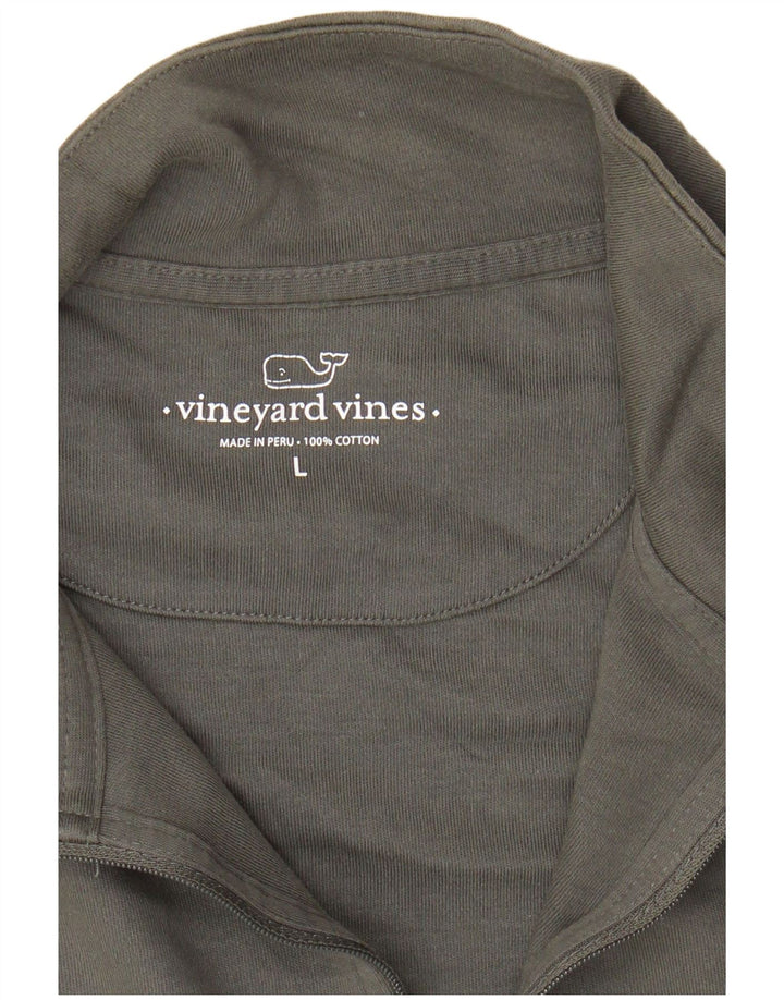 VINEYARD VINES Herre Zip Neck Sweatshirt Jumper Large Grå