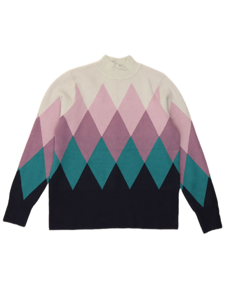 Marks & Spencer Dame Turtle Neck Jumper Sweater UK 14 Large Multicolor