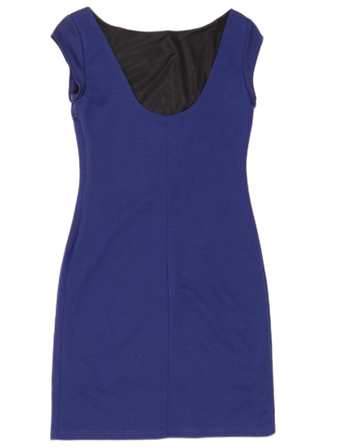 DESIGUAL Womens Sheath Dress UK 10 Small Blue Polyester Butterfly