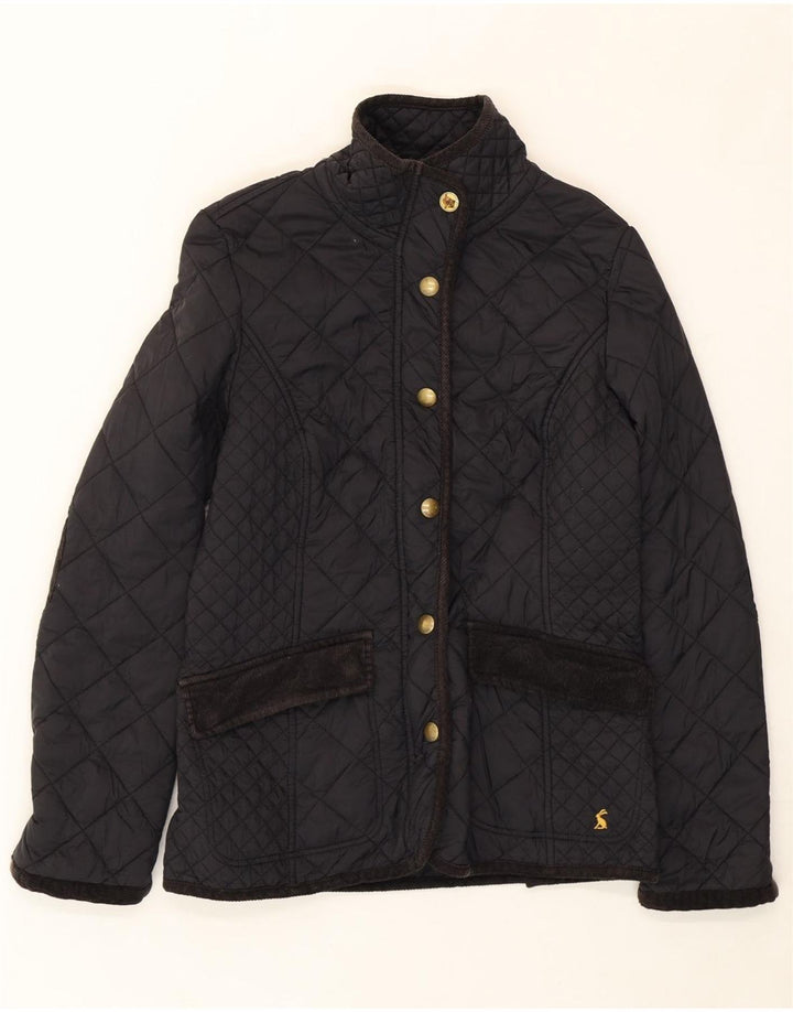 JOULES Womens Quilted Jacket UK 10 Small Black Vintage Joules and Second-Hand Joules from Messina Hembry 