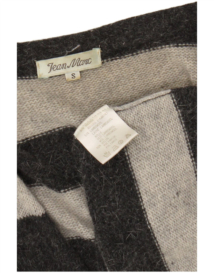 Vintage Dame Longline Oversized Cardigan Sweater UK 10 Small Grå Stribet