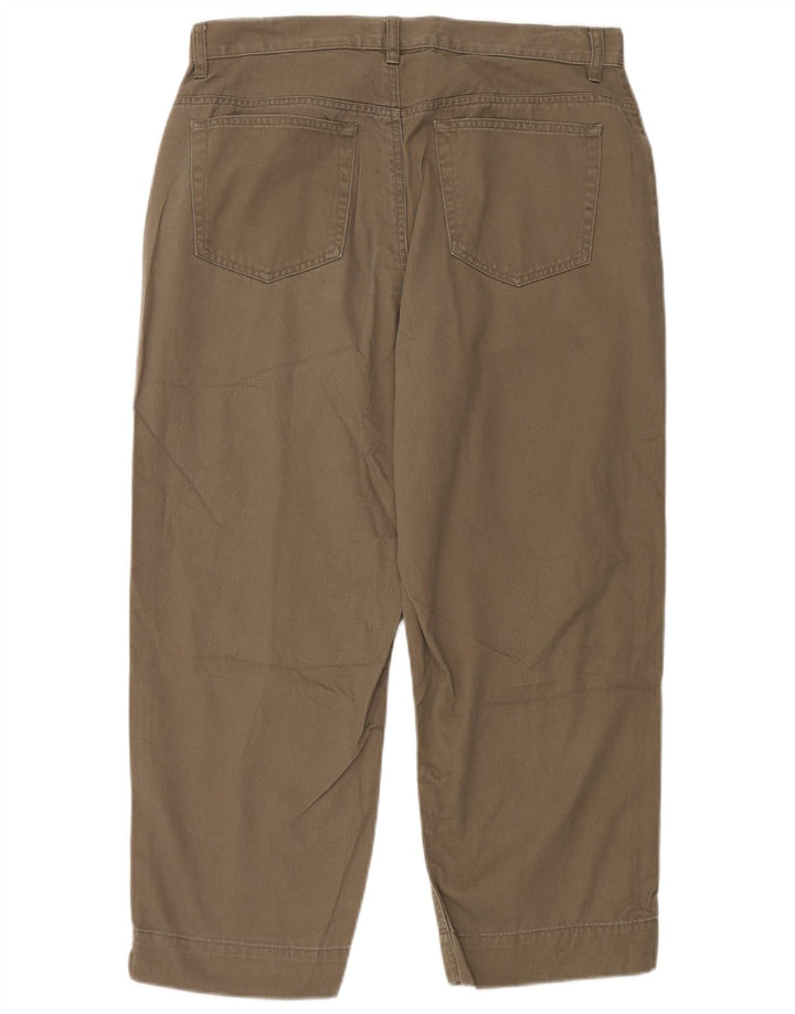 EDDIE BAUER højtaljede cropped bukser til kvinder US 12 Large W32 L24 Grøn