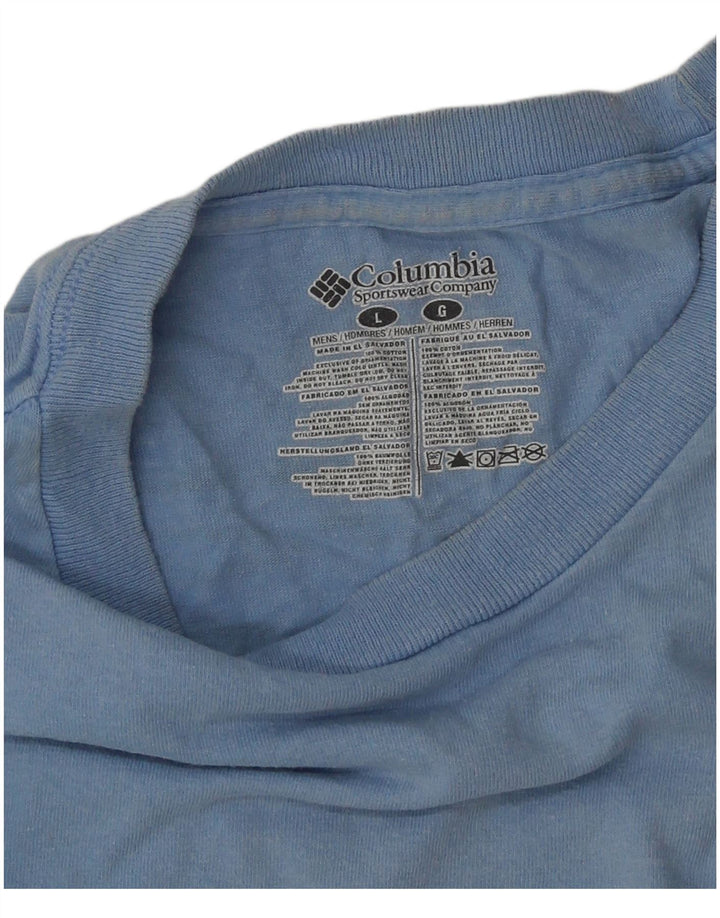COLUMBIA Herre grafisk T-shirt Top Stor Blå Bomuld