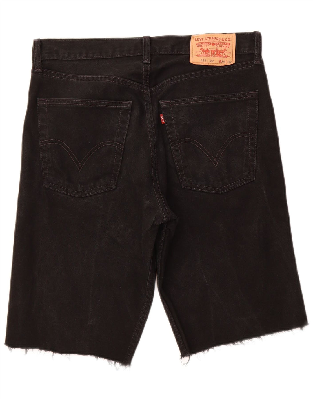 LEVI'S Herre 521 Denim Shorts W 34 Stor Sort Bomuld