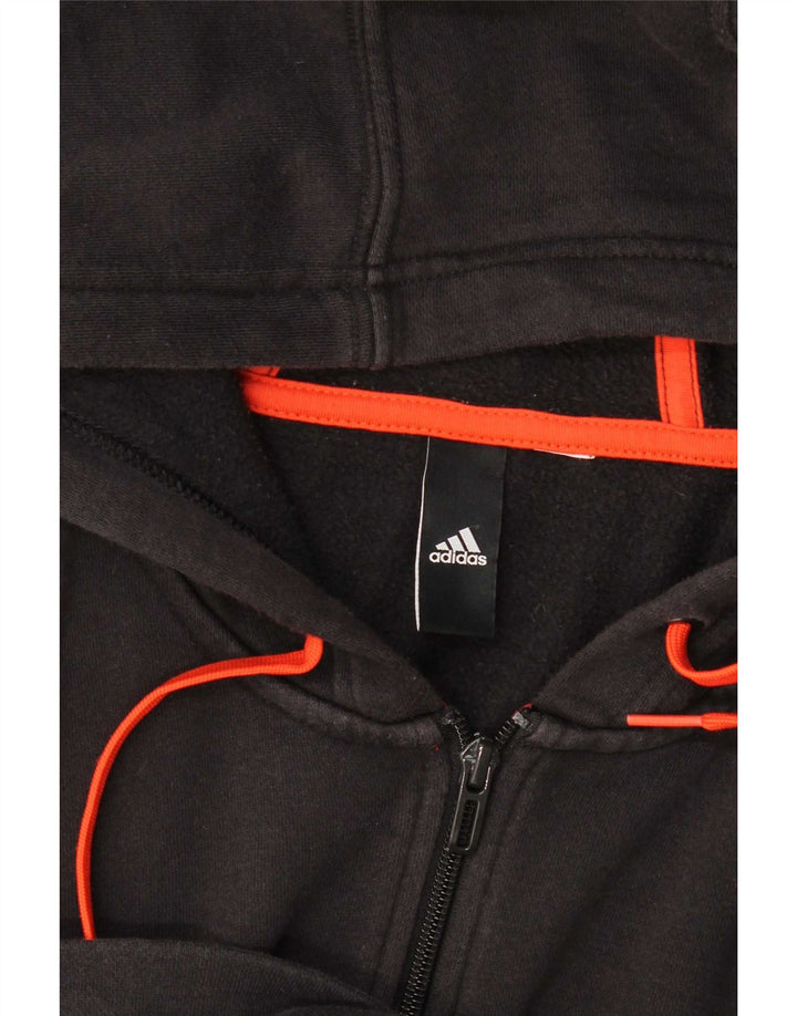 Adidas Herre grafisk hættetrøje med lynlås, stor sort