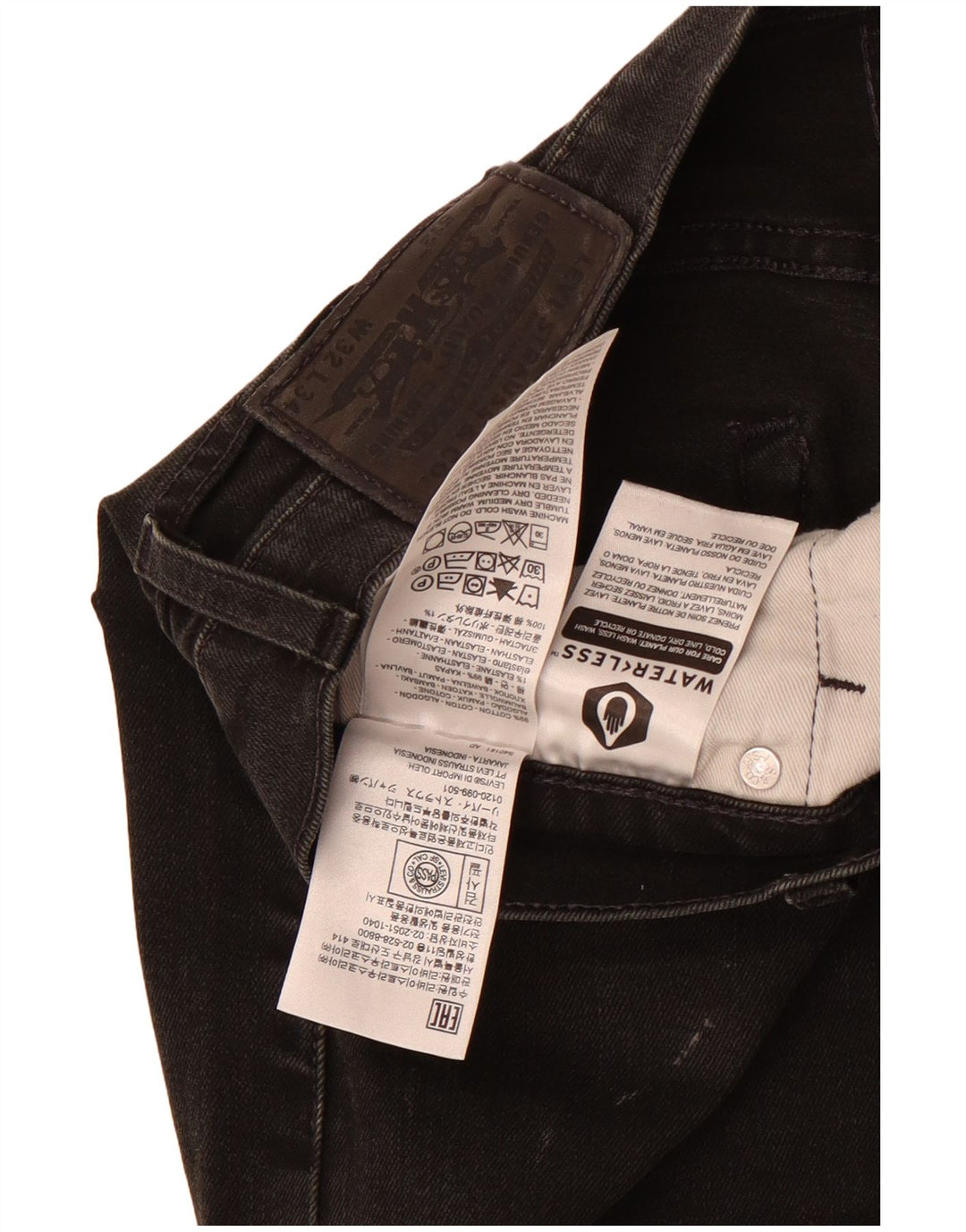 Levi's Herre 511 Slim Tapered Jeans W32 L34 Sort Bomuld