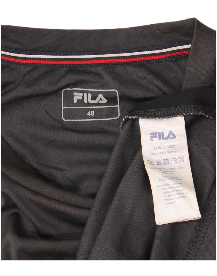 FILA Herre T-Shirt Top IT 48 Mellemgrå Colourblock Polyester