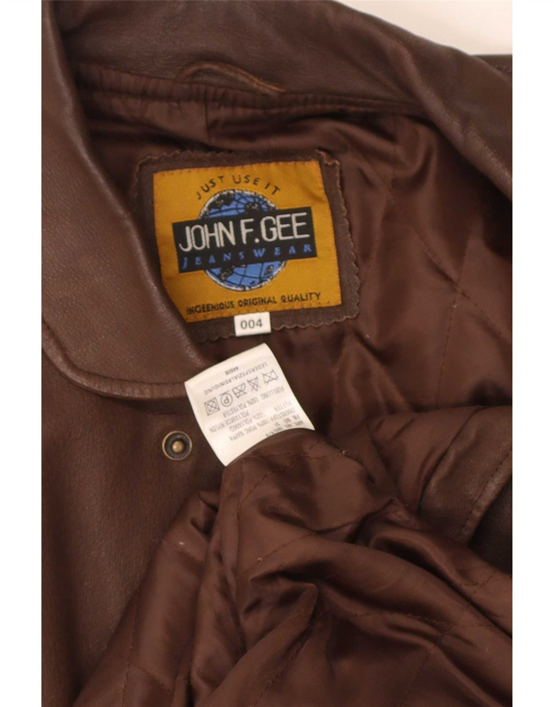 John F Gee Herre Læder Gilet UK 38 Medium Brown