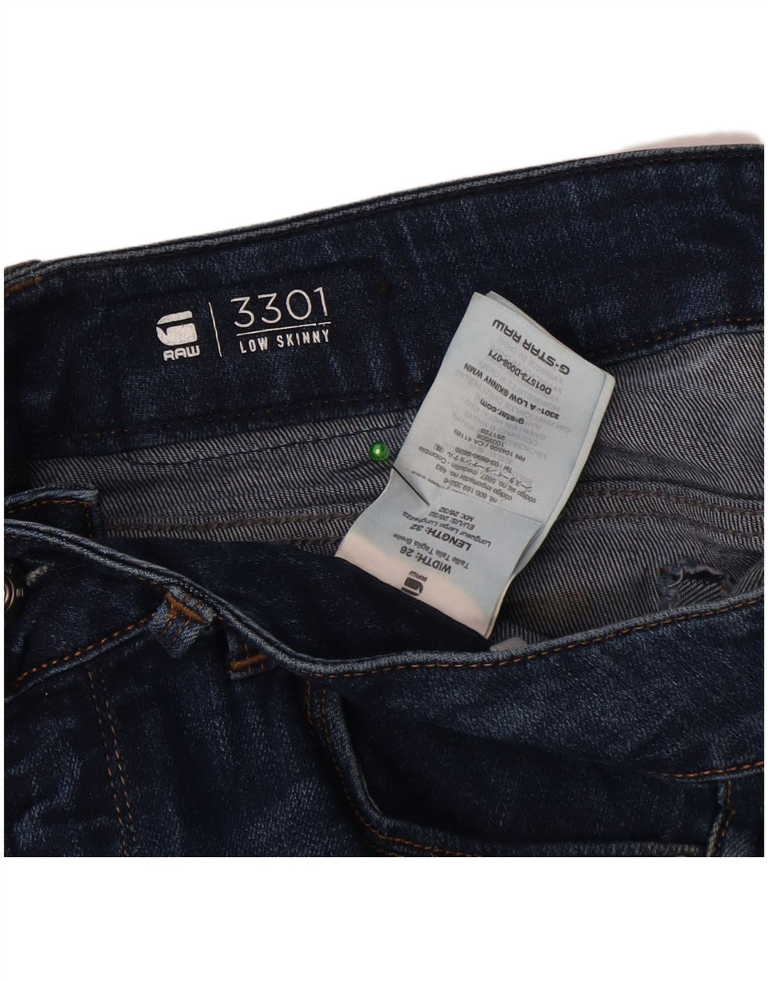 G-Star Dame 3301 Low Skinny Jeans W26 L32 Blå
