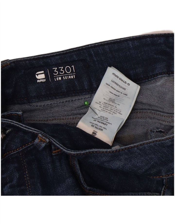 G-Star Dame 3301 Low Skinny Jeans W26 L32 Blå