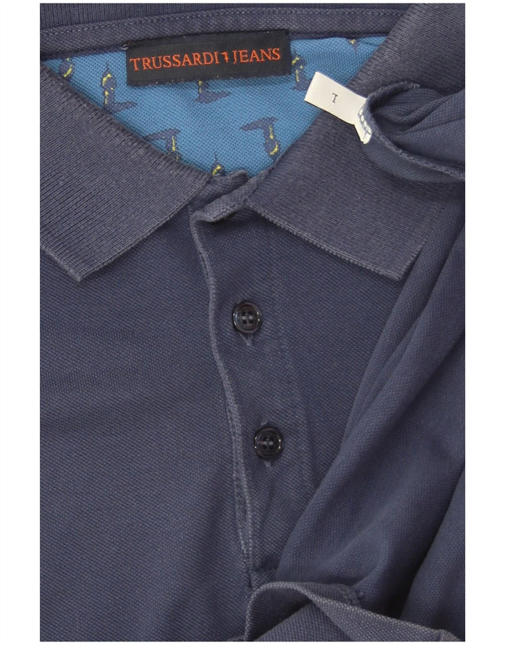 Trussardi Jeans Herre Polo Shirt Large Navy Blue