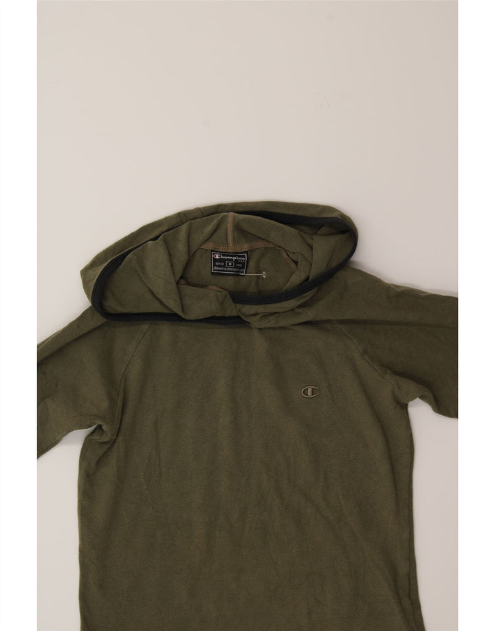 CHAMPION Boys Hoodie Jumper 9-10 Years Medium  Khaki Cotton Vintage Champion and Second-Hand Champion from Messina Hembry 
