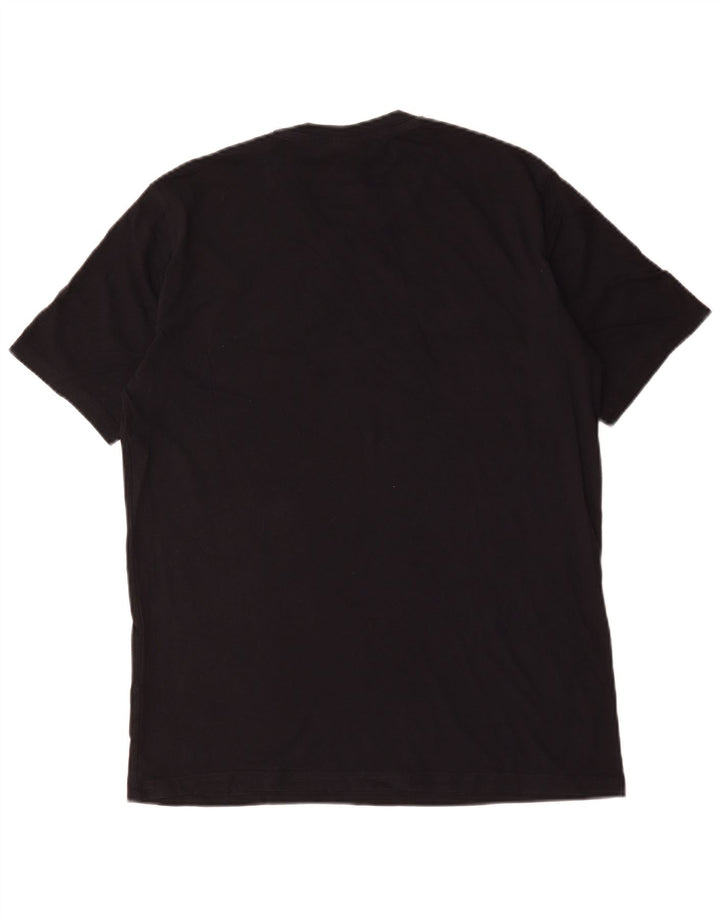Champion Herre Grafisk T-Shirt Top Medium Sort Bomuld