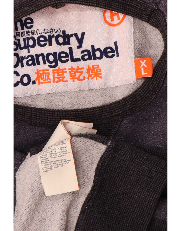 Superdry Sweatshirt til mænd XL Grå Colourblock Bomuld