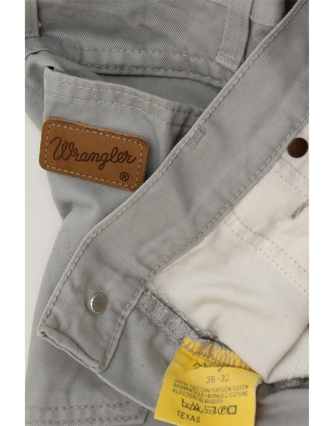 WRANGLER Herre Texas Straight Jeans W36 L26 Grå Bomuld