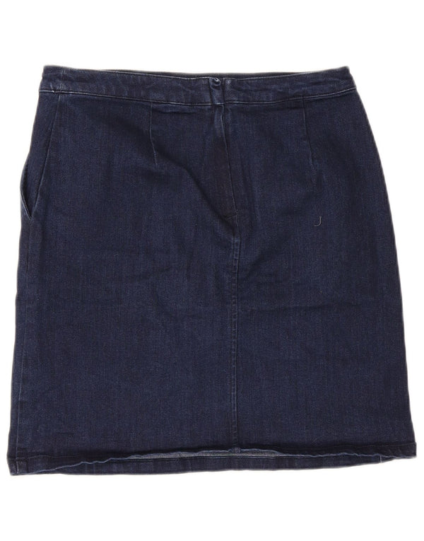 Warehouse Dame Denim Nederdel UK 10 Small W28 Navy Blue Bomuld