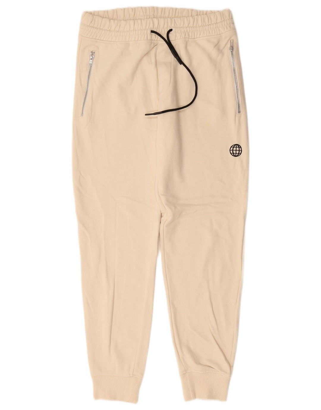 Zara Herre træningsdragt Bukser Joggers Medium Off White Bomuld